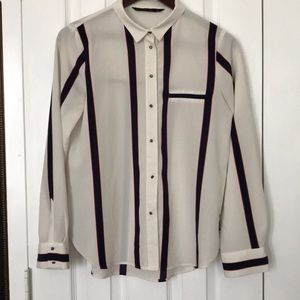 Small Zara basic striped button-down shirt